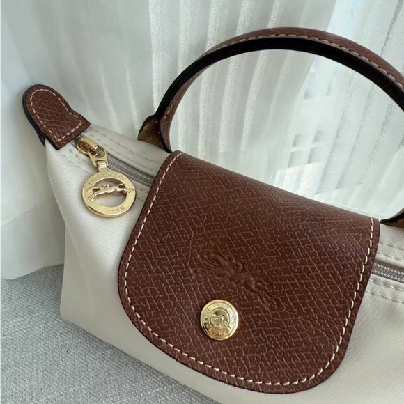 Longchamp Brown and Cream Mini Bag - Picture 4 of 8